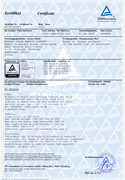 Certifications